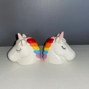 1 Pr Rainbow Unicorn Salt & Pepper Shakers Home Decor Collectibles
